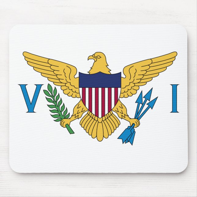 Patriotisk Amerikanska Jungfruöarnas flagga Musmatta (Framsidan)
