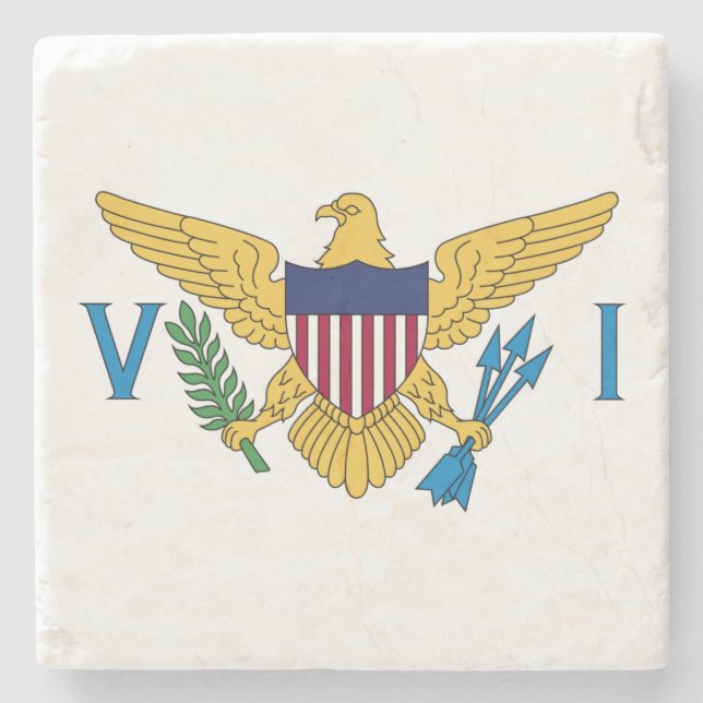 Patriotisk Amerikanska Jungfruöarnas flagga Stenunderlägg (Framsidan)