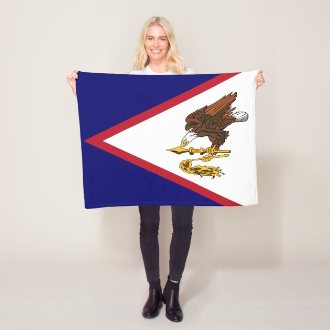 Patriotisk amerikanska Samoa-flagga Fleecefilt (På plats)