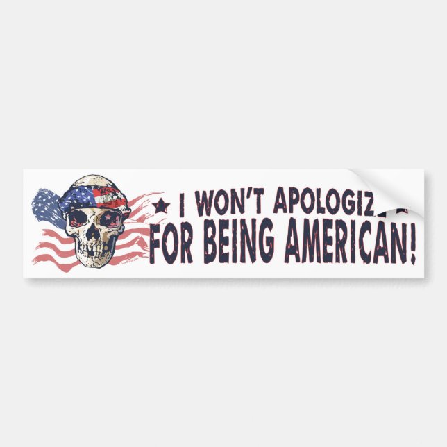 Patriotisk amerikanskalle bildekal (Framsidan)