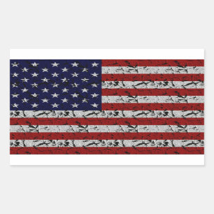 Patriotisk amerikanUSA-flagga av United States Rektangulärt Klistermärke