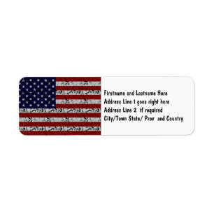Patriotisk amerikanUSA-flagga av United States Returadress Etikett