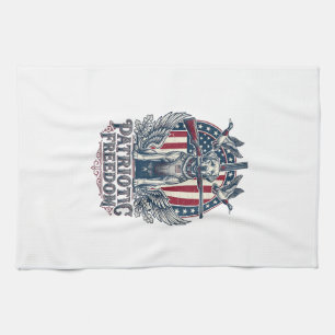 Patriotisk andjägare hund vektor grafisk tee_1 kökshandduk