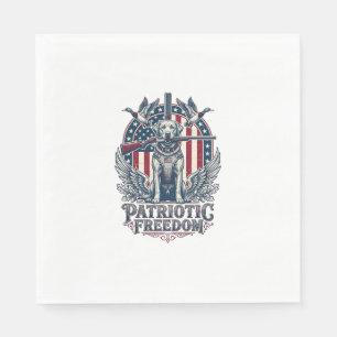 Patriotisk andjägare hund vektor grafisk tee_1 pappersservett