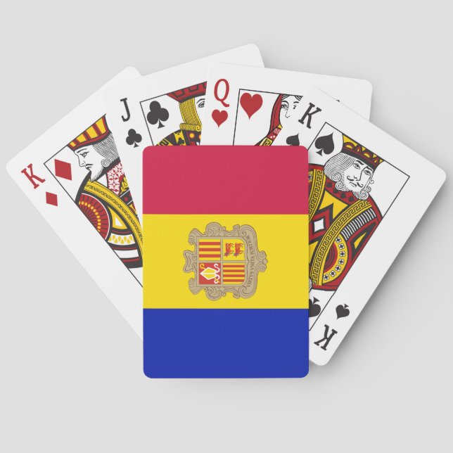 Patriotisk Andorra-flagga Casinokort (Baksidan)