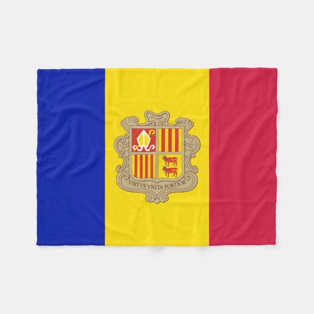 Patriotisk Andorra-flagga Fleecefilt (Framsidan (Horisontell))