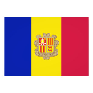 Patriotisk Andorra-flagga Fototryck