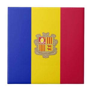 Patriotisk Andorra-flagga Kakelplatta