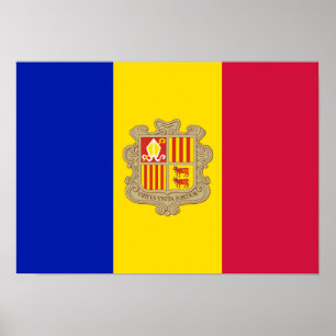 Patriotisk Andorra-flagga Poster