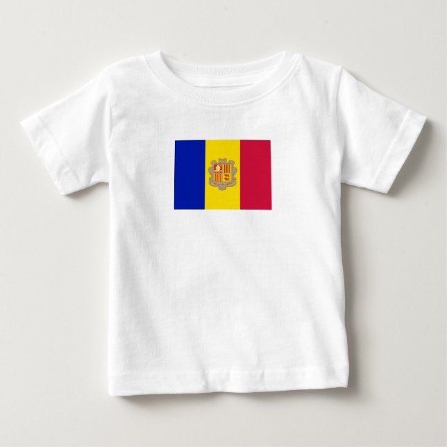 Patriotisk Andorra-flagga T Shirt (Framsida)