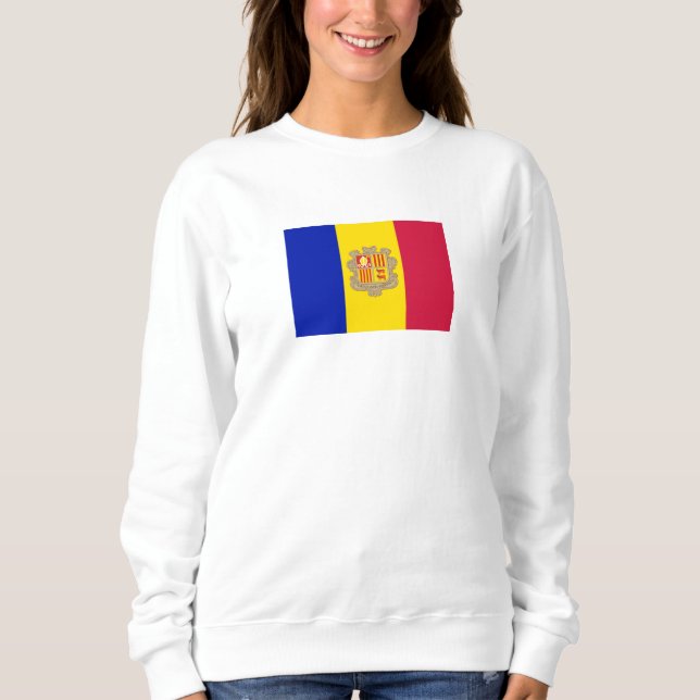 Patriotisk Andorra-flagga T Shirt (Framsida)