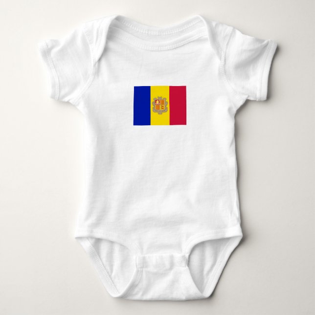 Patriotisk Andorra-flagga T Shirt (Framsida)