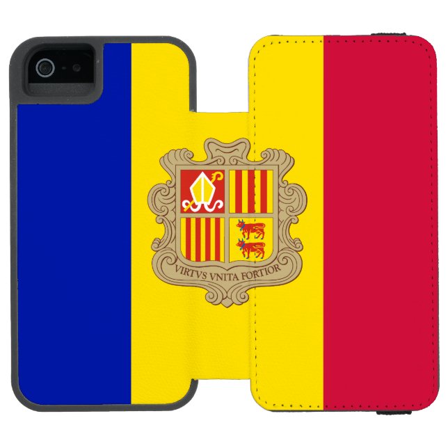 Patriotisk Andorraflagga Incipio iPhone Wallet Skal (Folio Öppen)