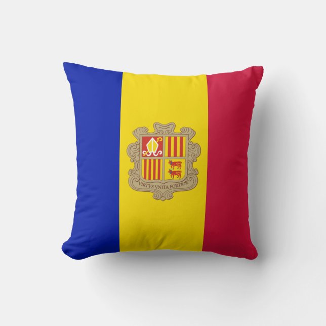Patriotisk Andorraflagga Kudde (Framsida)
