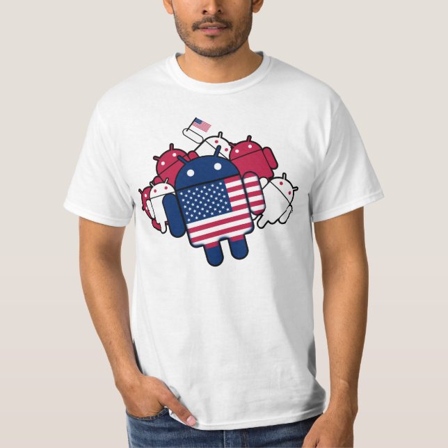 Patriotisk Android T-shirt (Framsida)