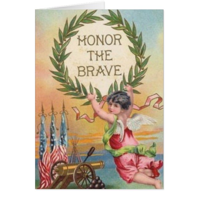 Patriotisk ängel för vintage OBS kort (Framsidan)