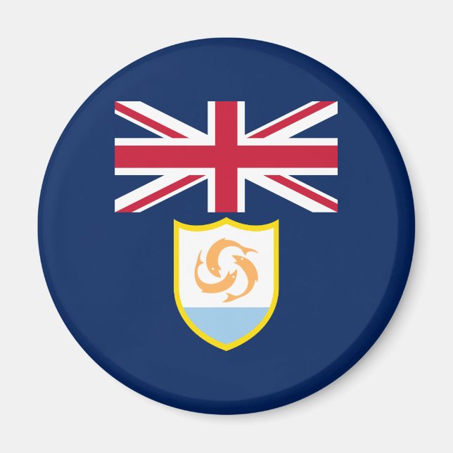 Patriotisk Anguilla Flagga Magnet (Framsidan)