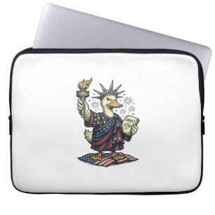 Patriotisk anka 4:e juli vintage T-shirt design_ Laptop Fodral
