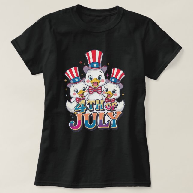 Patriotisk anka 4 juli 2026 t shirt (Design framsida)