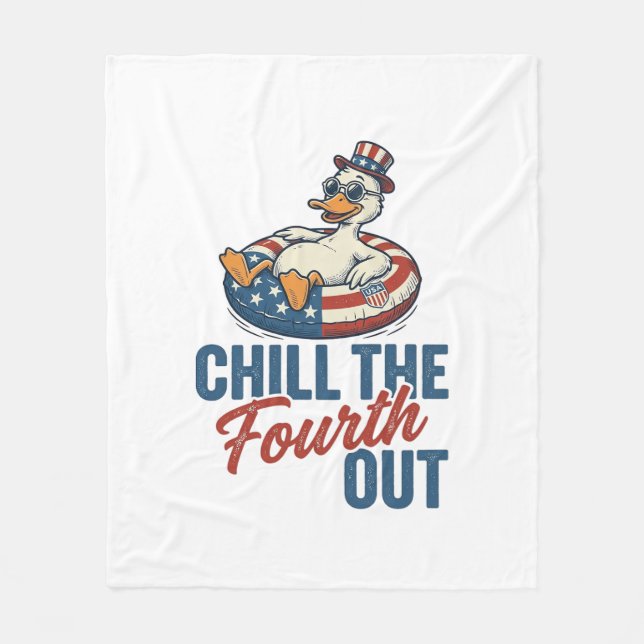 Patriotisk anka fjärde juli flottörskjorta design fleecefilt (Framsidan)
