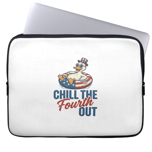 Patriotisk anka fjärde juli flottörskjorta design laptop fodral (Framsidan)