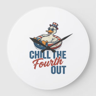 Patriotisk anka fjärde juli flottörskjorta design stor klocka