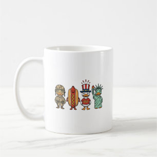 Patriotisk anka och varmkorv Vintage Vector Tröja_ Kaffemugg