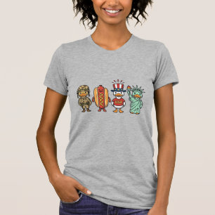Patriotisk anka och varmkorv Vintage Vector Tröja_ T Shirt