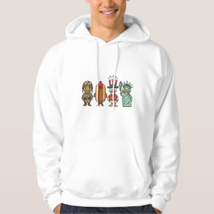 Patriotisk anka och varmkorv vintage vektor skjort hoodie