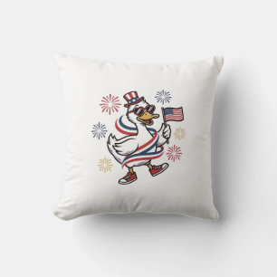 Patriotisk Anka Vintage Gravyr T-Shirt Design_1 Kudde