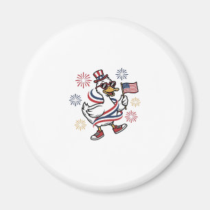 Patriotisk Anka Vintage Gravyr T-Shirt Design_1 Magnet