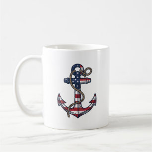 Patriotisk Ankare Vintage Vektor Design_1 Kaffemugg