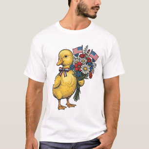 Patriotisk ankunge blombukett Vintage skjorta De T Shirt