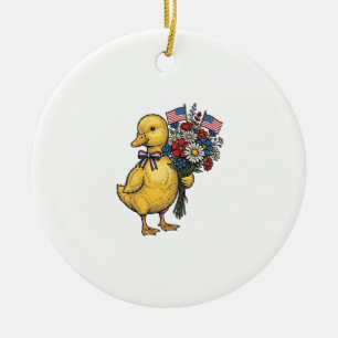 Patriotisk Ankunge Blombukett Vintage T-Shirt De Julgransprydnad Keramik