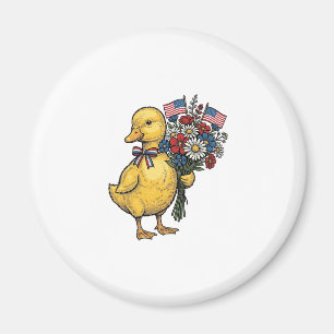 Patriotisk Ankunge Blombukett Vintage T-Shirt De Magnet