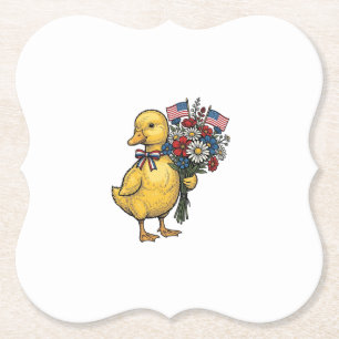 Patriotisk Ankunge Blombukett Vintage T-Shirt De Underlägg Papper