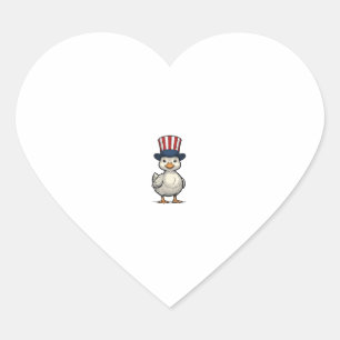 Patriotisk Ankunge Vintage 4:e Juli T-Shirt Design Hjärtformat Klistermärke