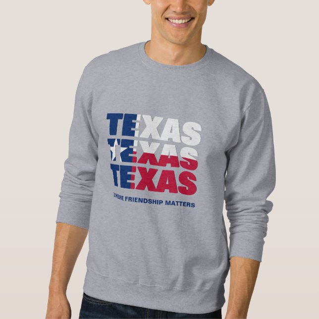 Patriotisk Anpassningsbar TEXAS FLAGGA Lång Ärmad Tröja (Framsida)