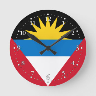 Patriotisk Antigua och Barbudaflagga Rund Klocka