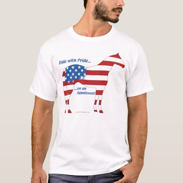 Patriotisk Appaloosahäst T Shirt (Framsida)