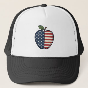 Patriotisk Apple Vintage Gravyr Vektor Design_1 Keps