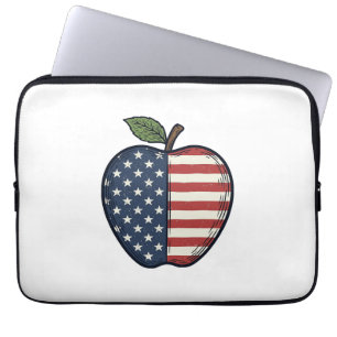 Patriotisk Apple Vintage Gravyr Vektor Design_1 Laptop Fodral