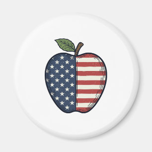 Patriotisk Apple Vintage Gravyr Vektor Design_1 Magnet