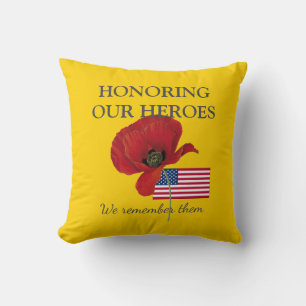 Patriotisk ÄRA VÅRA HJÄLTAR USA-flagga Kudde