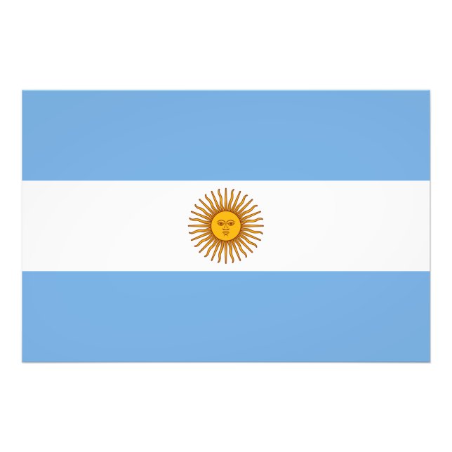 Patriotisk argentinsk flagga fototryck (Framsidan)