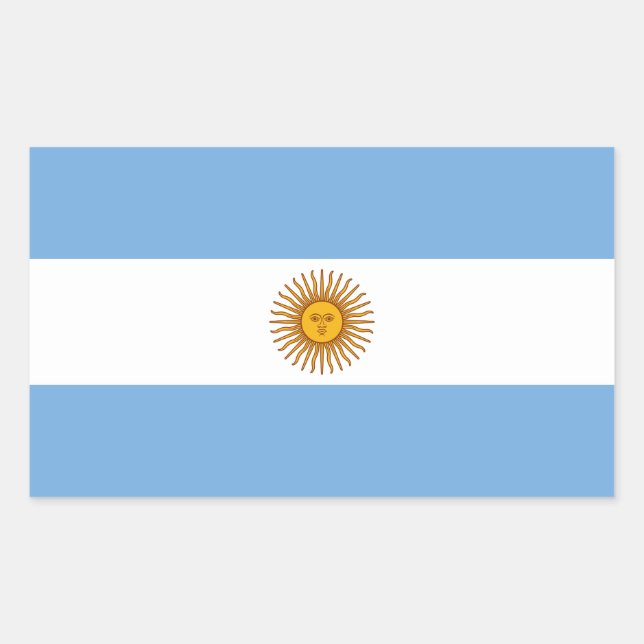 Patriotisk argentinsk flagga rektangulärt klistermärke (Framsida)