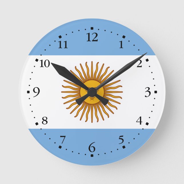 Patriotisk argentinsk flagga rund klocka (Framsida)