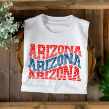 Patriotisk Arizona röd och blå Boho T-shirt 