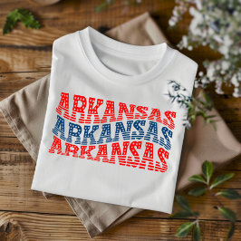 Patriotisk Arkansas röd och blå Boho T-shirt 