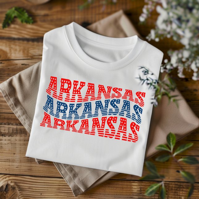 Patriotisk Arkansas röd och blå Boho T-shirt  (Skapare uppladdad)